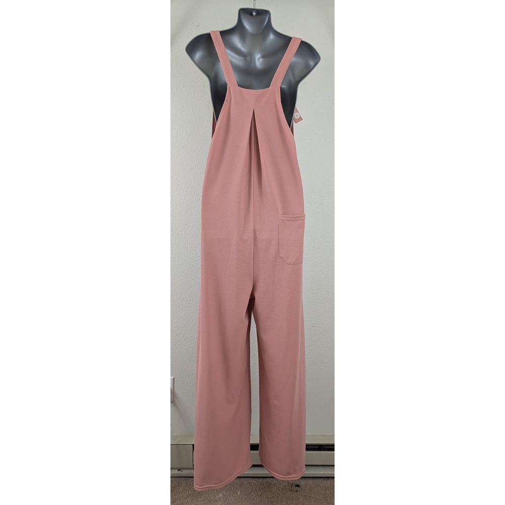 New Halara sz L Play It My Way Wide Leg Jumpsuit rose pink one piece 3177 - Picture 5 of 9